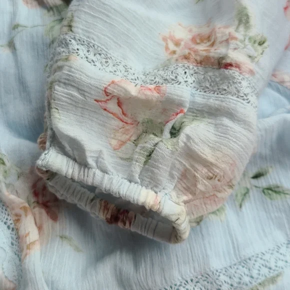 Loveshackfancy noelle floral cotton mini dress, peri XS - Picture 10 of 15